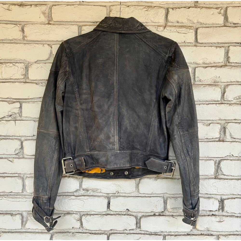FREE PEOPLE Avis Distressed Lamb Leather Moto Jacket NWT S Small $498 - Picture 8 of 11